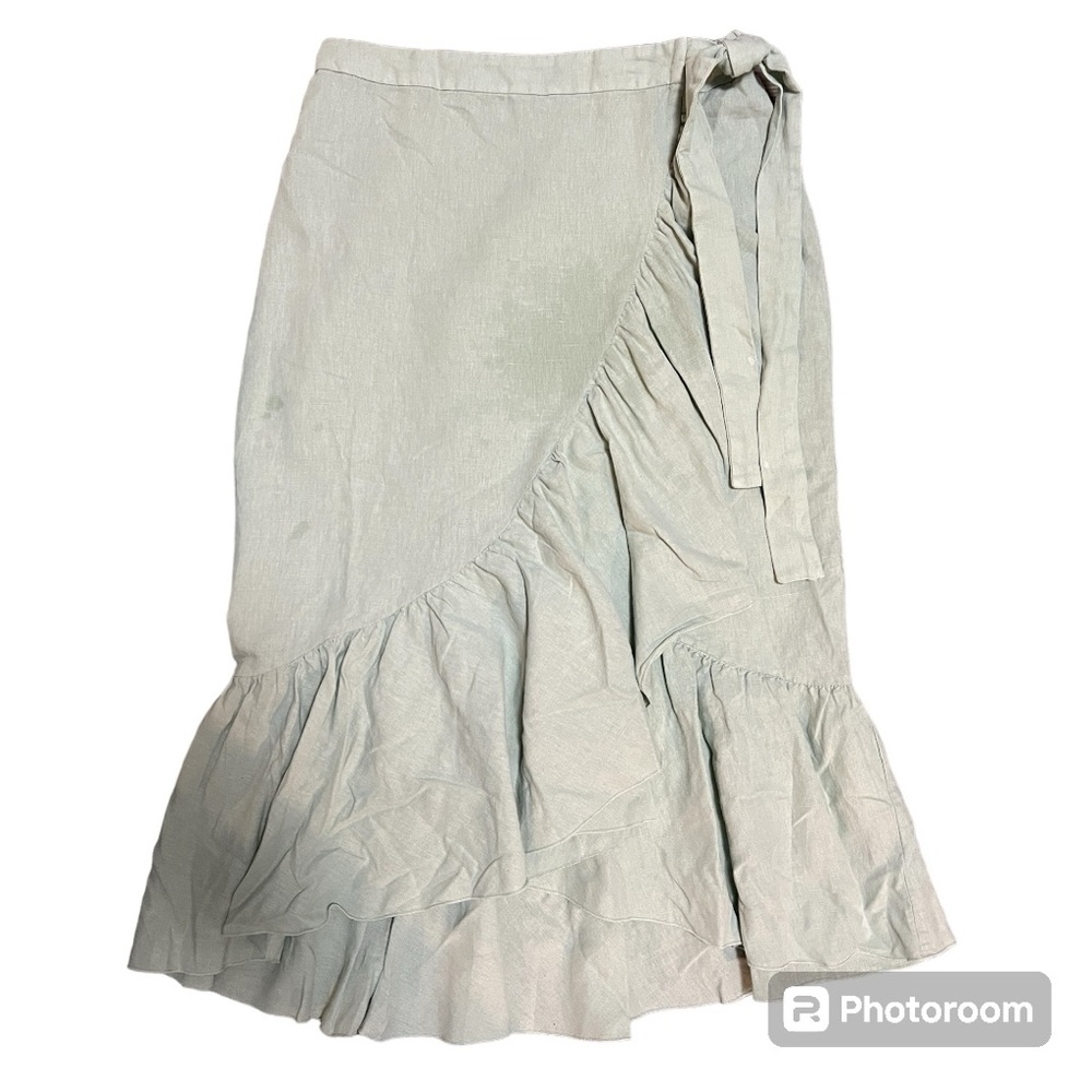 Zara Basic Long Wrap Skirt with Ruffles Size M